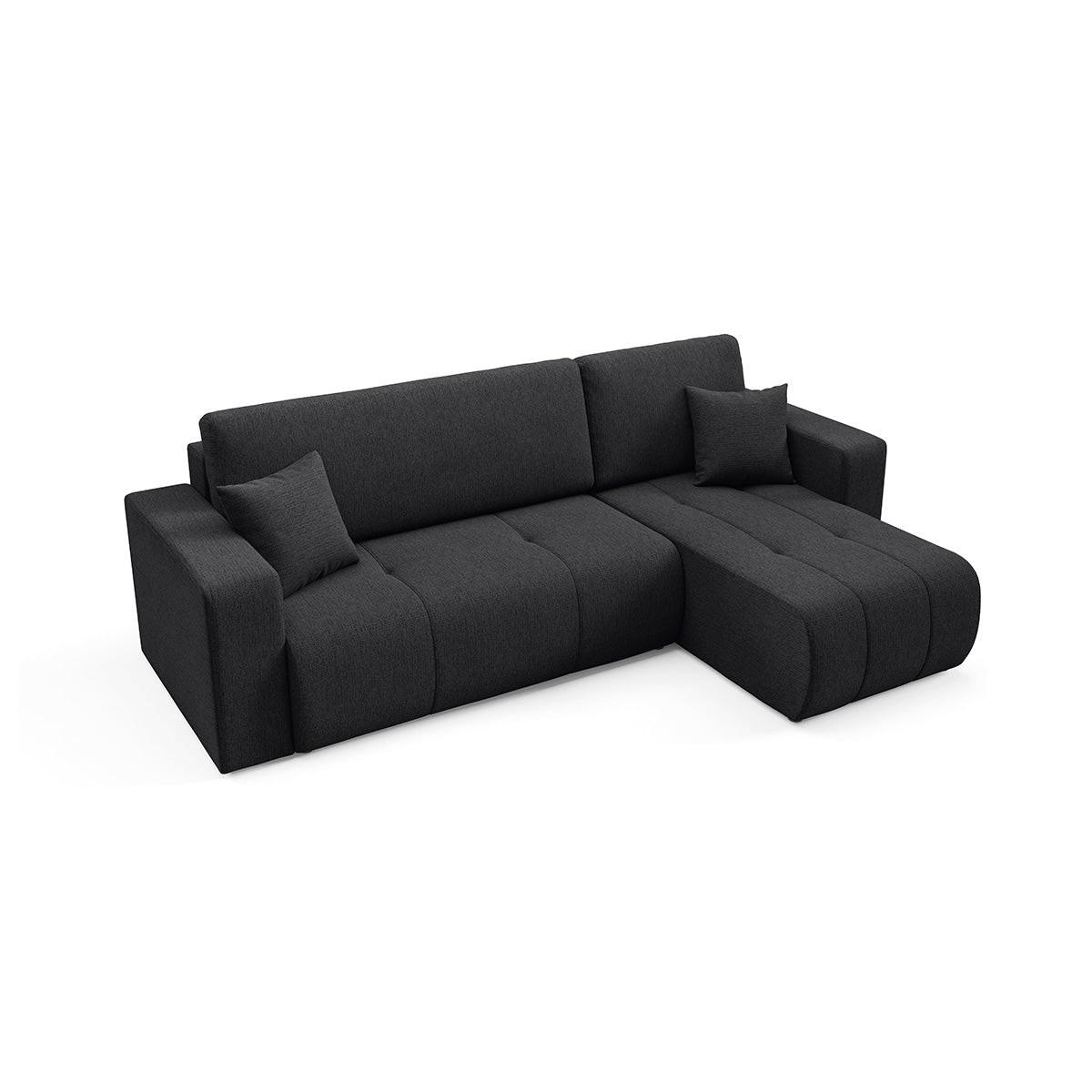 ECKSOFA Vasco 3 Sitzplätze Schwarz - Schwarz, Holz (247/145cm) - Petits-meubles