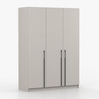 DREHTÜRENSCHRANK ROSA 3D 150/210/55, 3-türig, Kaschmir - Kaschmir/Schwarz, Holzwerkstoff (150/210/55cm) - imoebel24