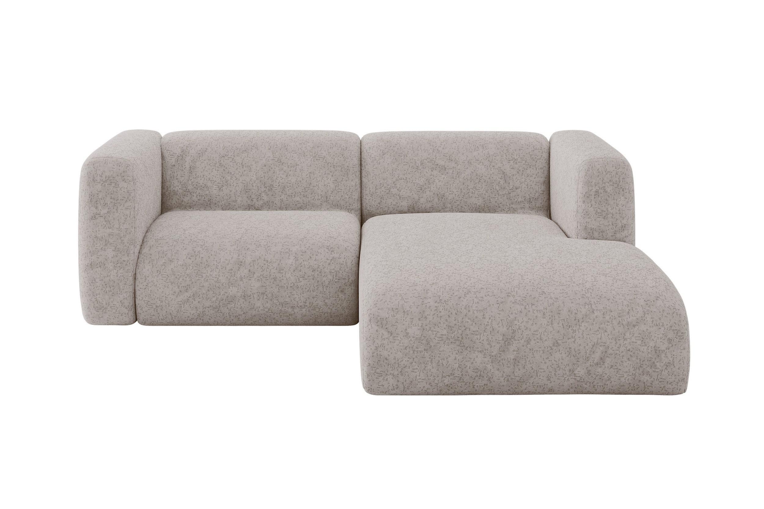 ECKSOFA Ottomane Rechts MIRA-L1 227x179x89 Hellgrau Velours - Hellgrau/Schwarz, Holzwerkstoff/Kunststoff (227/179cm) - ALTDECOR