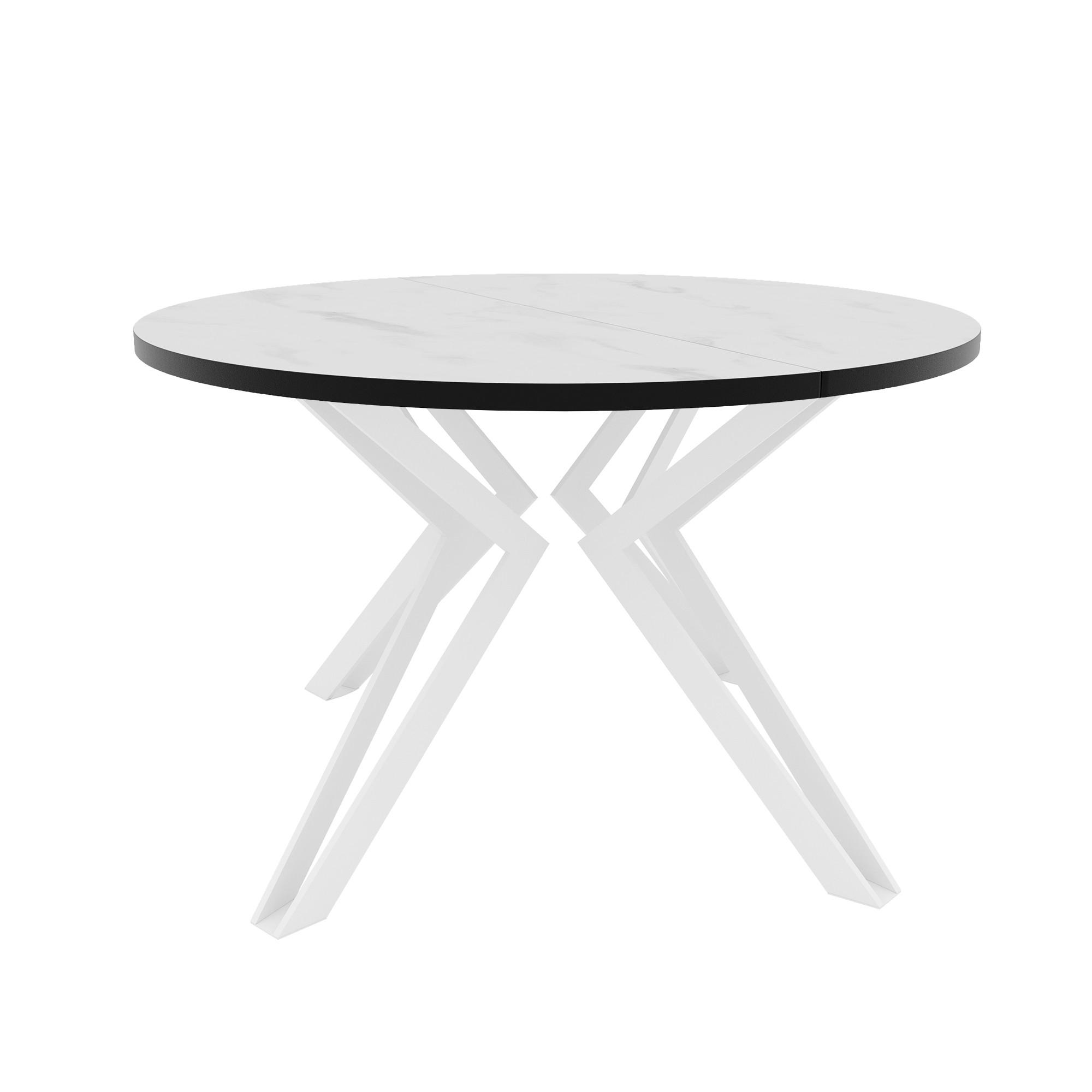 ESSTISCH ausziehbar aus MDF, Weiß - Weiß, Holzwerkstoff (120/120/76cm) - Idohome