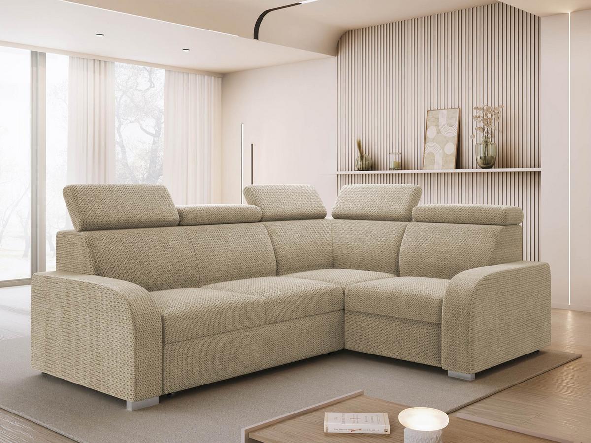 ECKSOFA Oslo 2rR1 80 - Silberfarben/Naturfarben, Holz/Kunststoff (250/200cm) - MIRJAN24