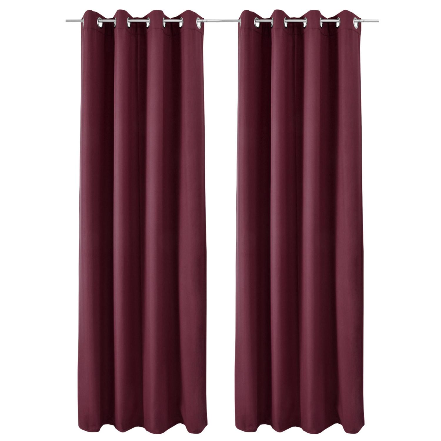 VORHANG Amelie TO mit Öse 140x245cm Bordeaux (2tlg) - Bordeaux, Textil (140/245/1cm) - Beautissu 