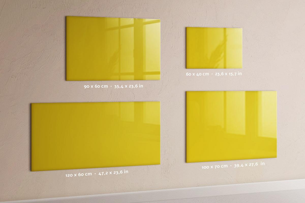 MAGNETTAFEL 120x60 Gelb schwarzer Marker - Gelb, Glas (120/0.4/60cm) - TULUP