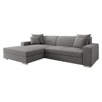 ECKSOFA Mexico, Seite: Links - Chromfarben/Grau, Holz/Kunststoff (263/178cm) - MIRJAN24