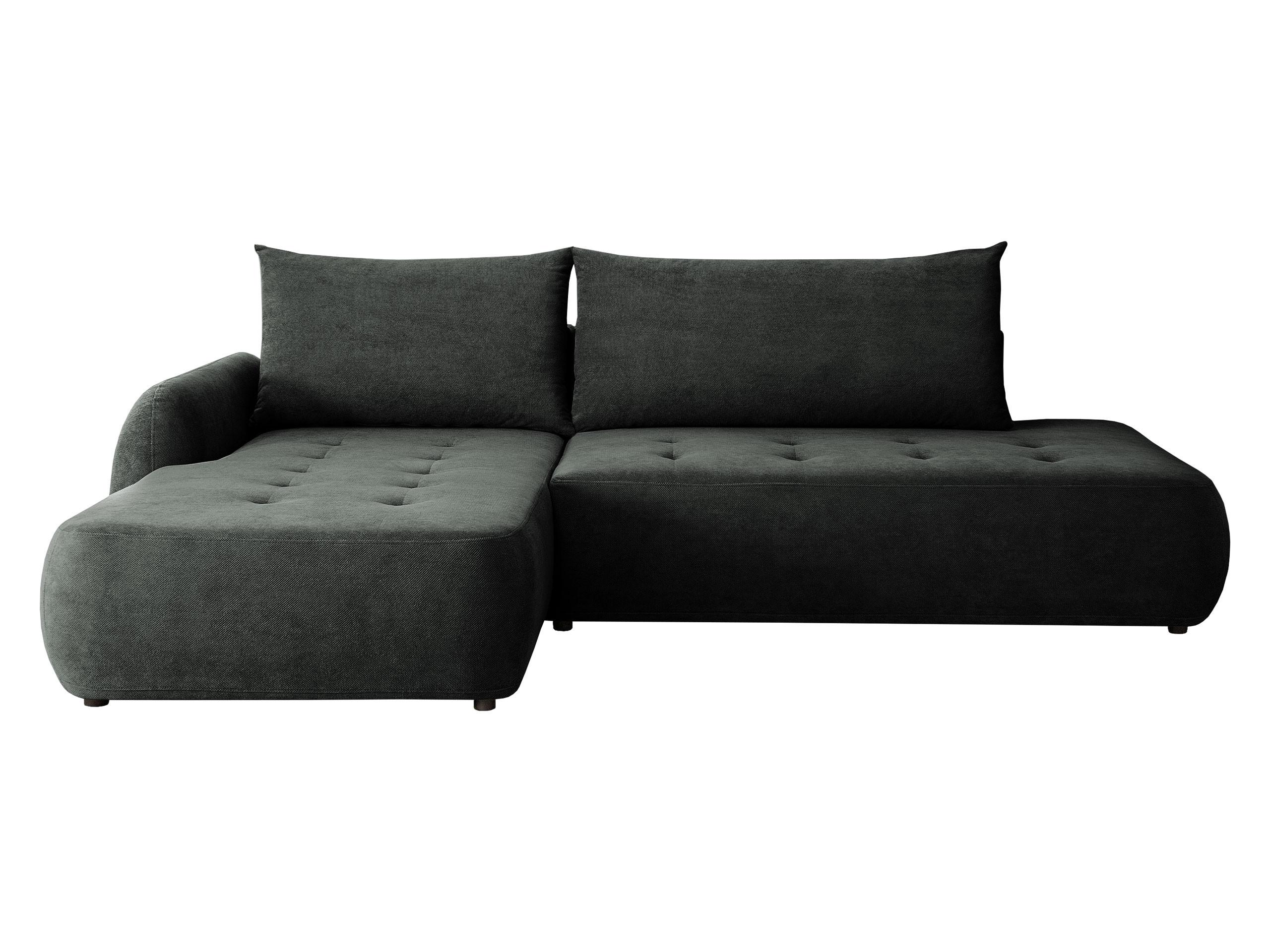 ECKSCHLAFSOFA Bueno I, Seite: Links - Dunkelgrau/Schwarz, Holz/Textil (300/185cm) - MIRJAN24
