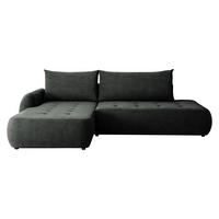 ECKSCHLAFSOFA Bueno I, Seite: Links - Dunkelgrau/Schwarz, Holz/Textil (300/185cm) - MIRJAN24
