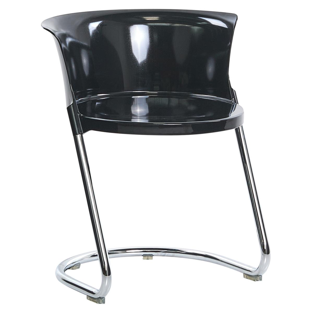 ESSZIMMERSTUHL 2er Set Schwarz Oshkosh - Silberfarben/Schwarz, Kunststoff (47/63/50cm) - Beliani