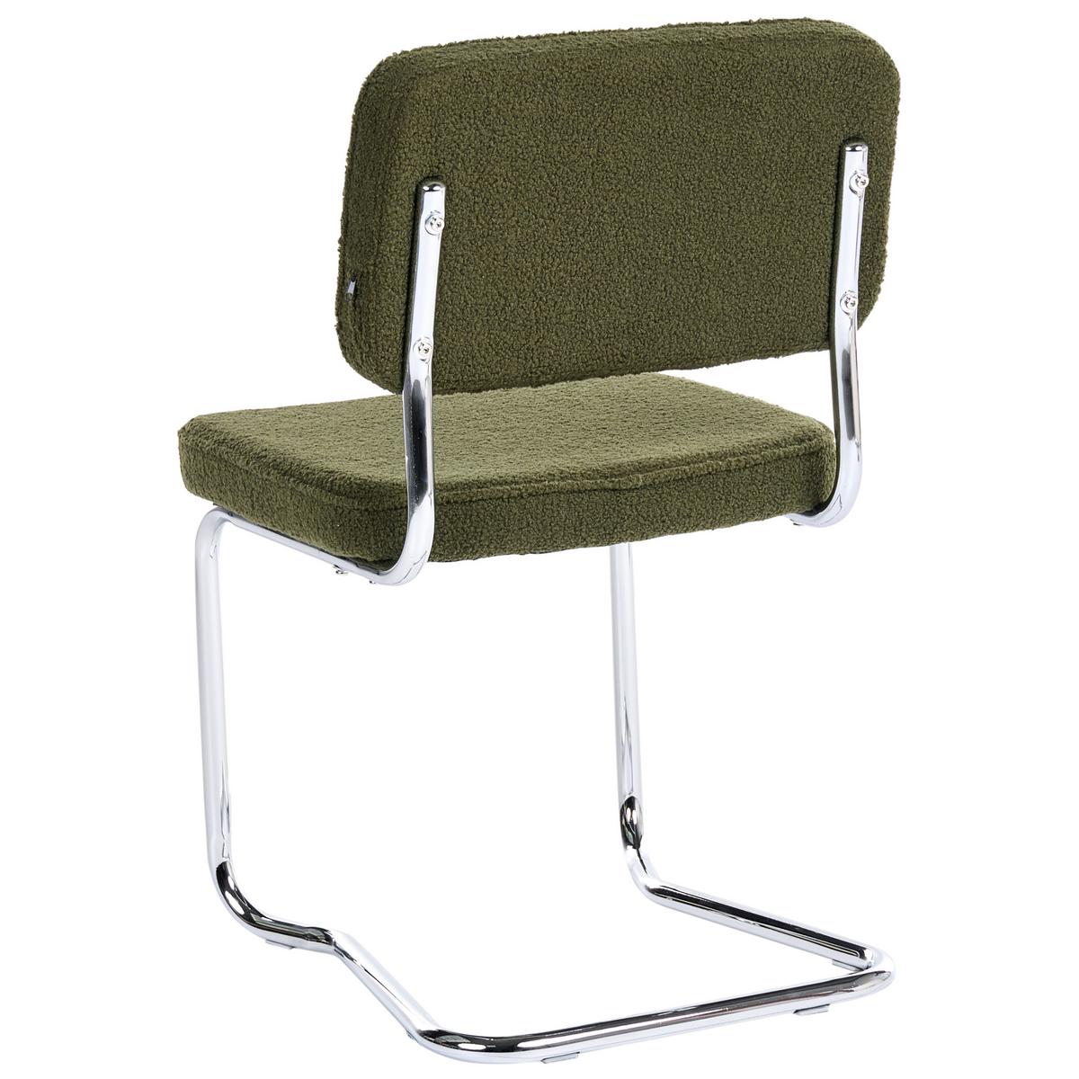ESSZIMMERSTUHL 2er-Set Bouclé Grün Irwin - Grün, Textil (50/85/53cm) - Beliani