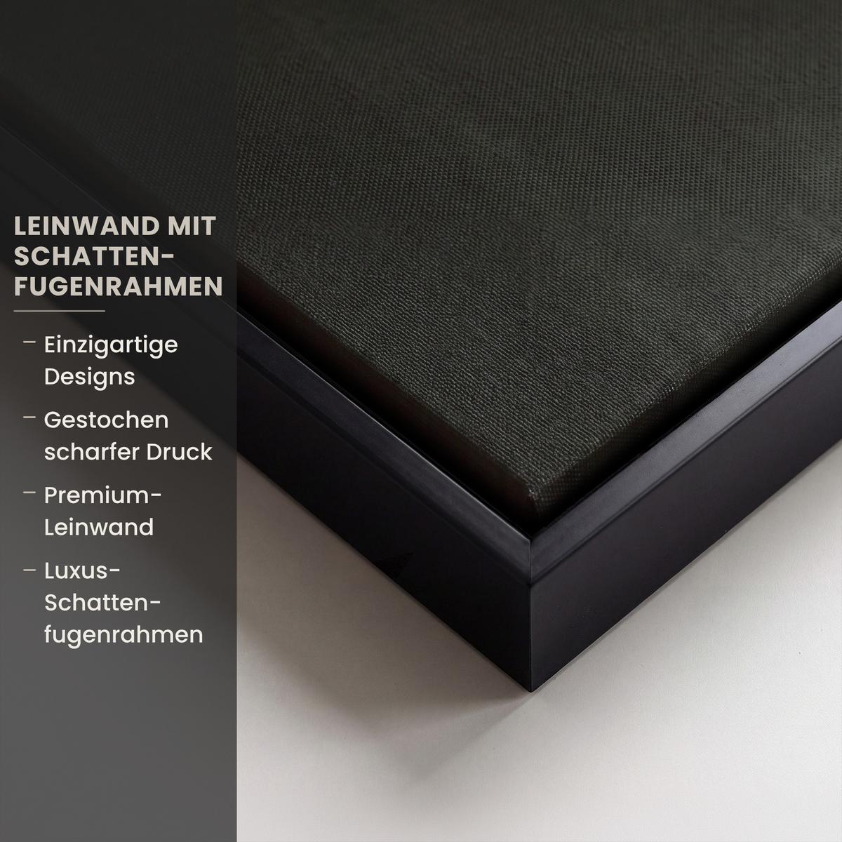 LEINWAND Bilder mit Rahmen - Hirsch - Gemalt - Geweih - Braun - 150x100 - Haselnussfarben, Textil (150/100cm) - MuchoWow