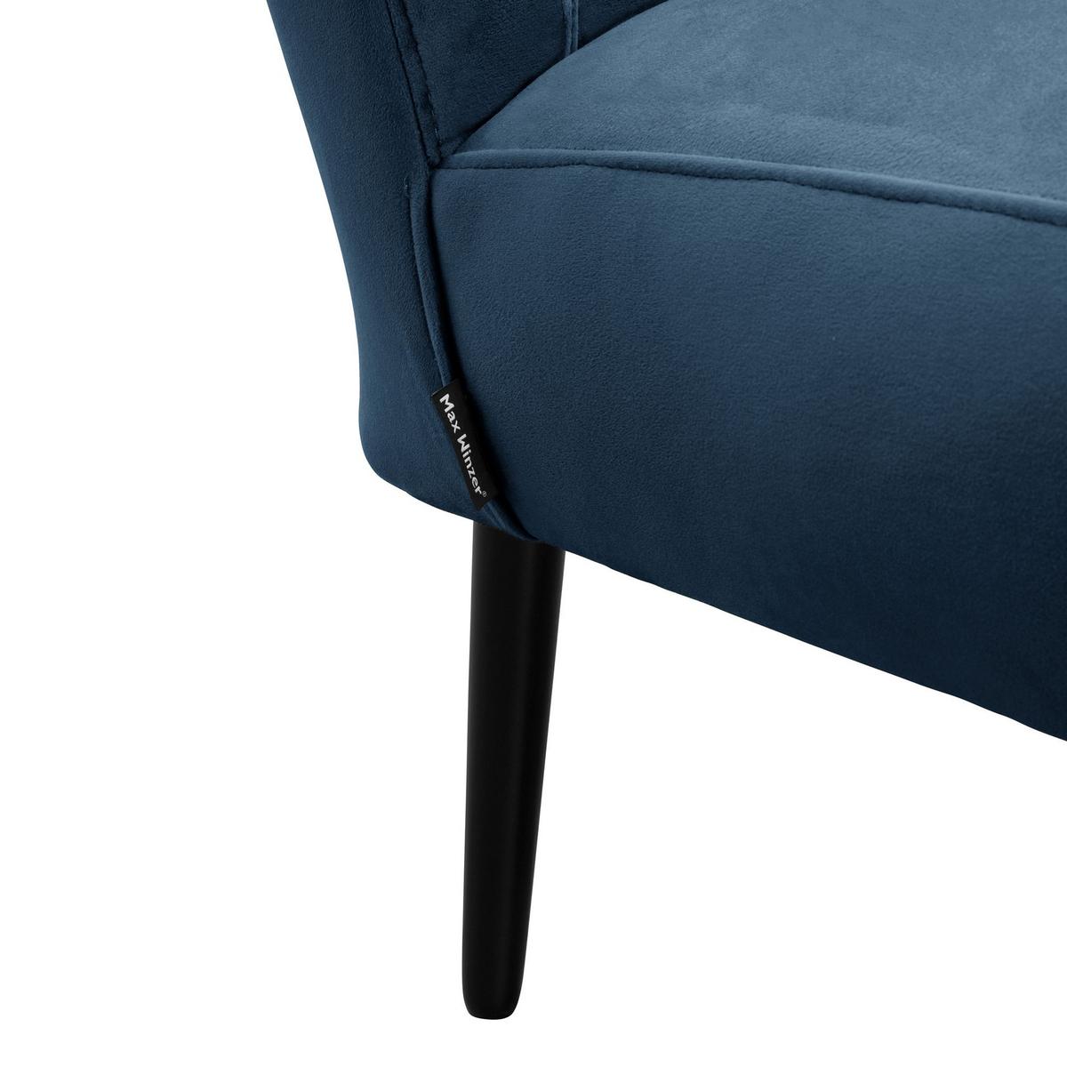 COCKTAILSESSEL Kayleigh Samtvelours dunkelblau - Dunkelblau, Kunststoff (68/80/69cm) - 58aufmkessel