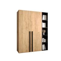 GARDEROBENSCHRANK 130/184/42 - Eichefarben/Schwarz, Holz/Kunststoff (130/184/42cm) - MÖBEL KRYSPOL