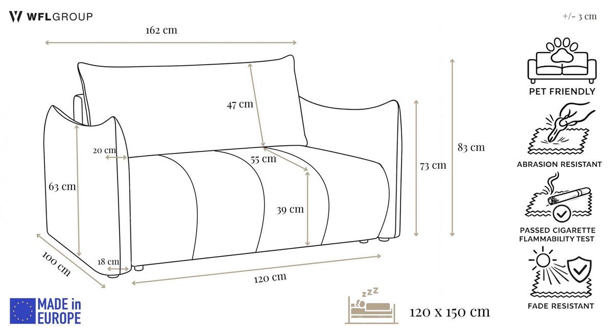 SCHLAFSOFA Lilo mit Bettkasten, Hellgrau Cordstoff 120/86/101 cm - Hellgrau/Schwarz, Kunststoff/Textil (120/86/101cm) - WFL GROUP