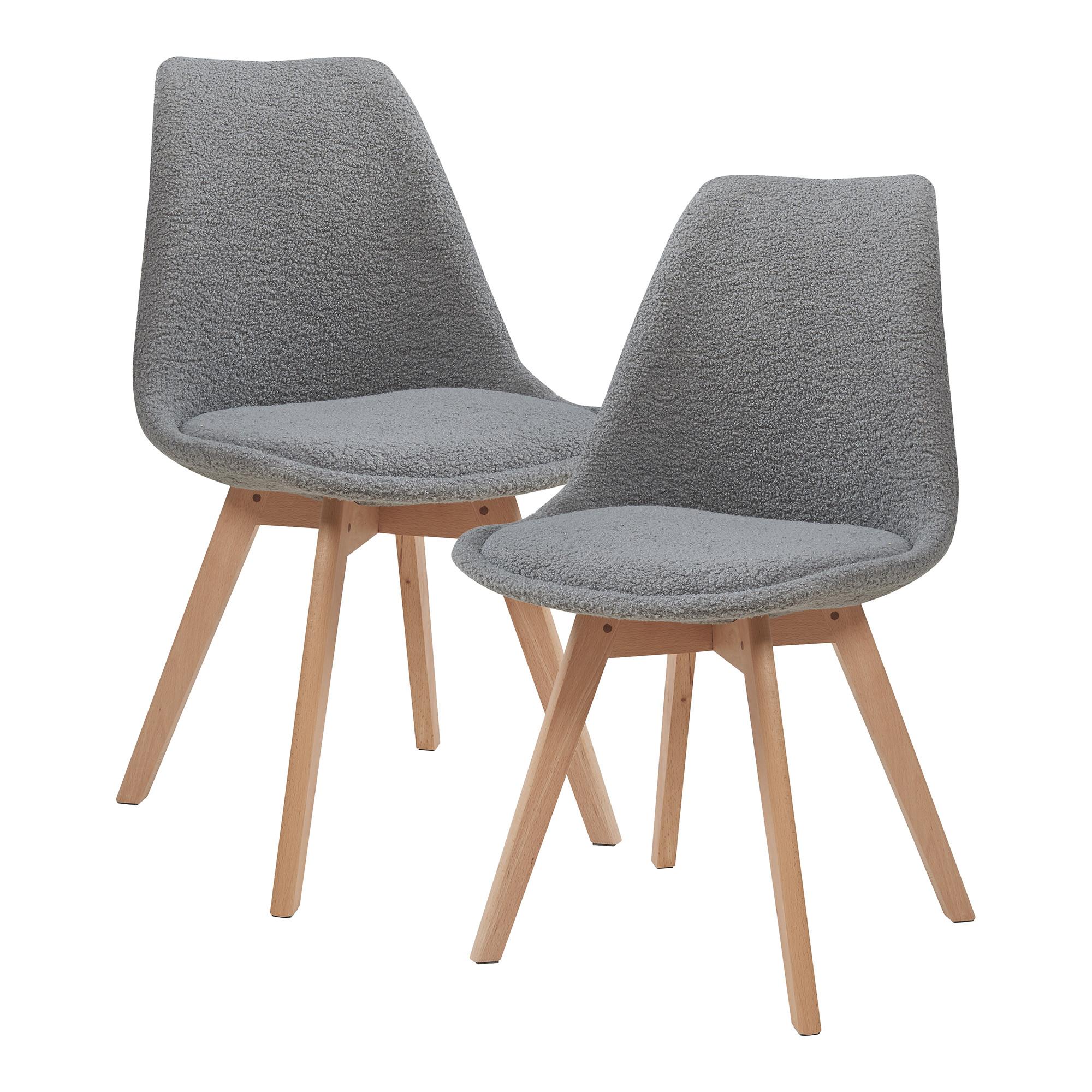 ESSZIMMERSTUHL-SET 2 TLG. Fläten - Hellgrau/Naturfarben, Holz/Kunststoff (49/82/54cm) - [en.casa]