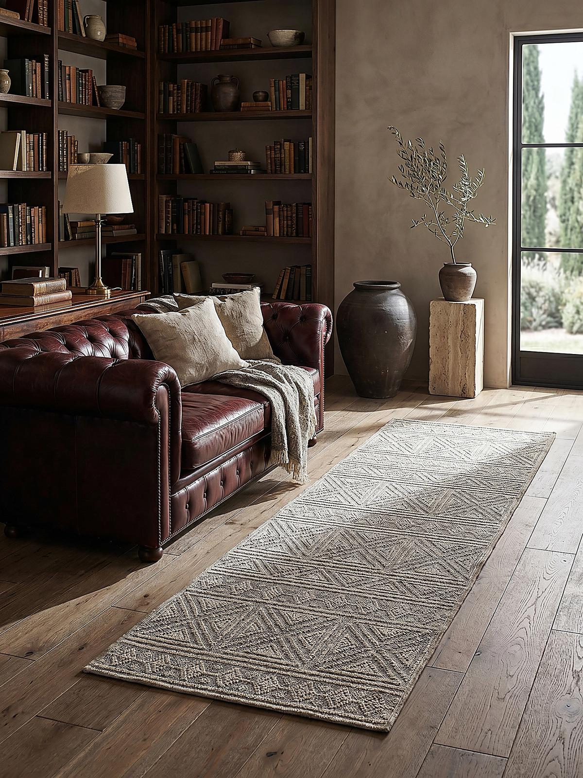 TEPPICH Waschbar LEAM, geometrisch, Grau, 58 x 230 cm - Grau, Textil (230/58cm) - KADIMA DESIGN