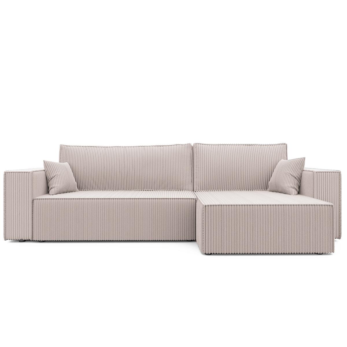 ECKSOFA mit Schlaffunktion und Bettkasten, Beige - Beige, Holzwerkstoff/Textil (145/276cm) - Idohome