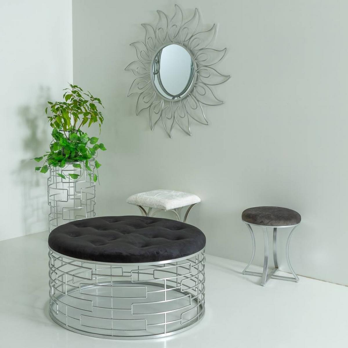 HOCKER aus Metal D92x47 cm - Silberfarben, Metall (91.5/47/91.5cm) - Wanderlust