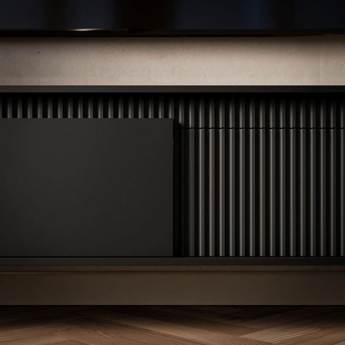 TV-ELEMENT YASUMI 153 cm schwarz matt - Schwarz, Holzwerkstoff (153.5/53.4/39.5cm) - Lookway