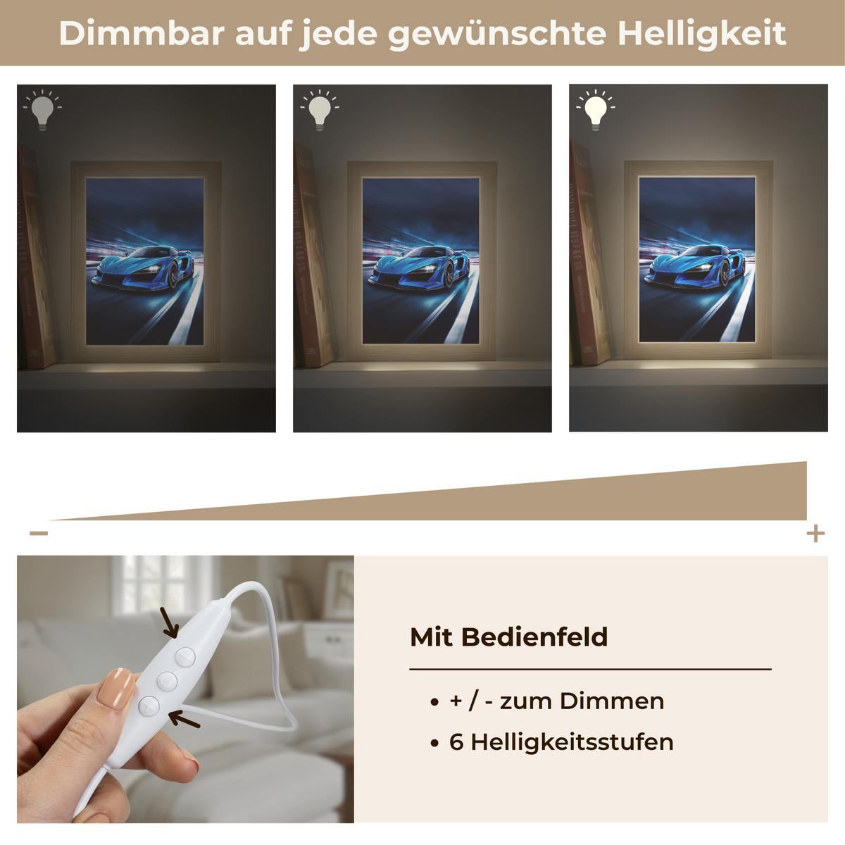 WANDLEUCHTE Auto - Blau - Jungen - Kind 15x20 cm - Blau, Holzwerkstoff (15/20/8cm) - OnlyWow