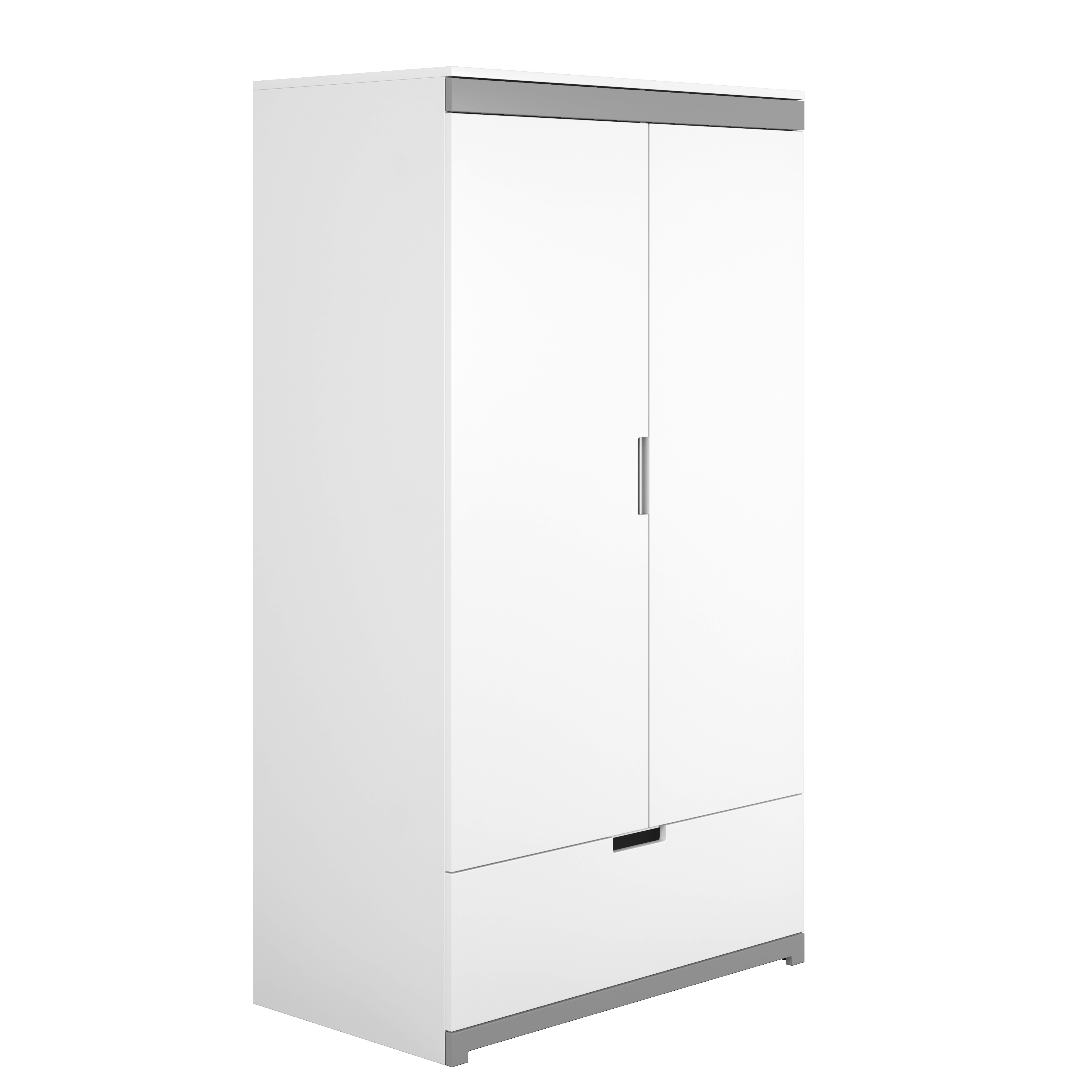 KINDERKLEIDERSCHRANK Kubi - Weiß, Holzwerkstoff (57/182/100cm) - RAUMHIRSCH FURNITURE