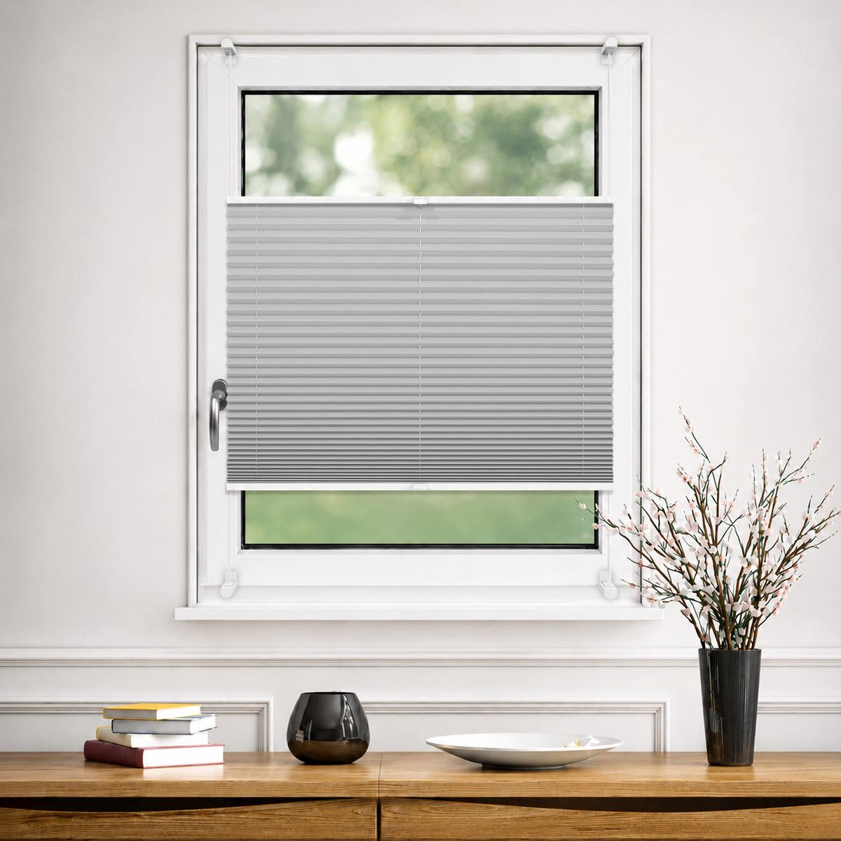 PLISSEE Thermo Basic 75 x 210cm Klemmfix ohne Bohren - Silberfarben, Textil (75/210/210cm) - Deco-Raum