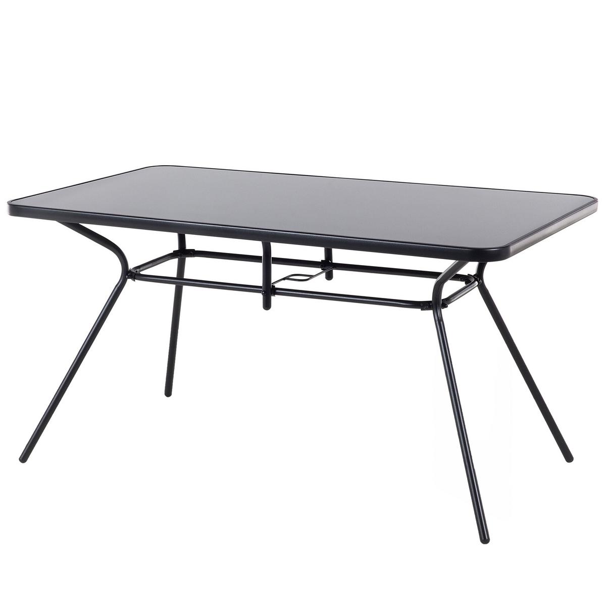 GARTENMÖBEL SET 6-Sitzer Stahl schwarz Livo - Schwarz, Metall - Beliani