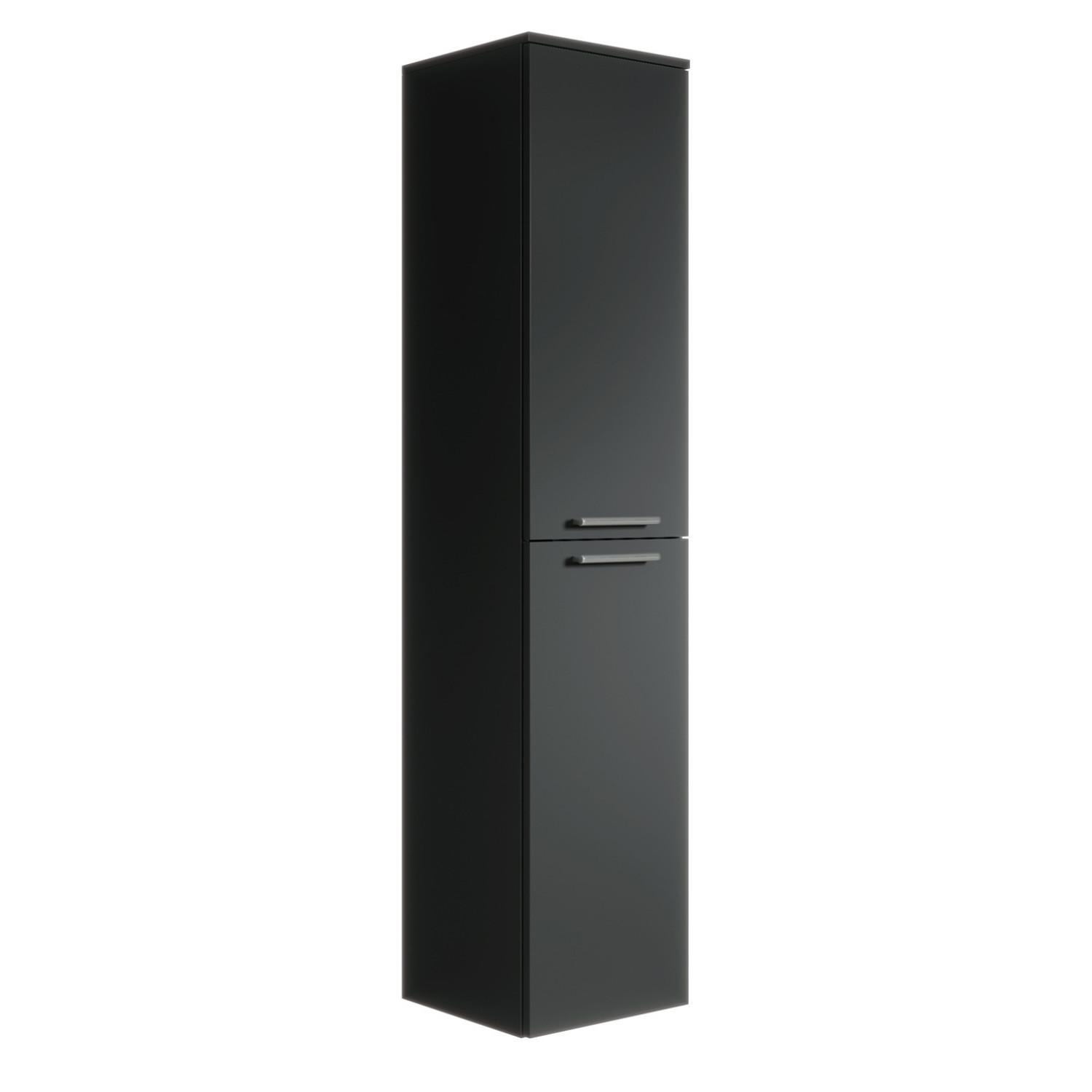 BADEZIMMERSCHRANK Venus mit 2 Türen Schwarz - 30 x 30 x 160 cm - Schwarz, Holz (30/160/30cm) - Badplaats