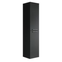 BADEZIMMERSCHRANK Venus mit 2 Türen Schwarz - 30 x 30 x 160 cm - Schwarz, Holz (30/160/30cm) - Badplaats
