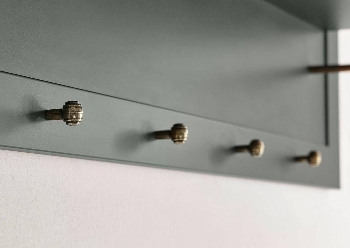 GARDEROBENPANEEL grün, Landhausstil, Wandgarderobe 109 x 40 cm - Grün, Holzwerkstoff (109/40/20cm) - Furn.Design
