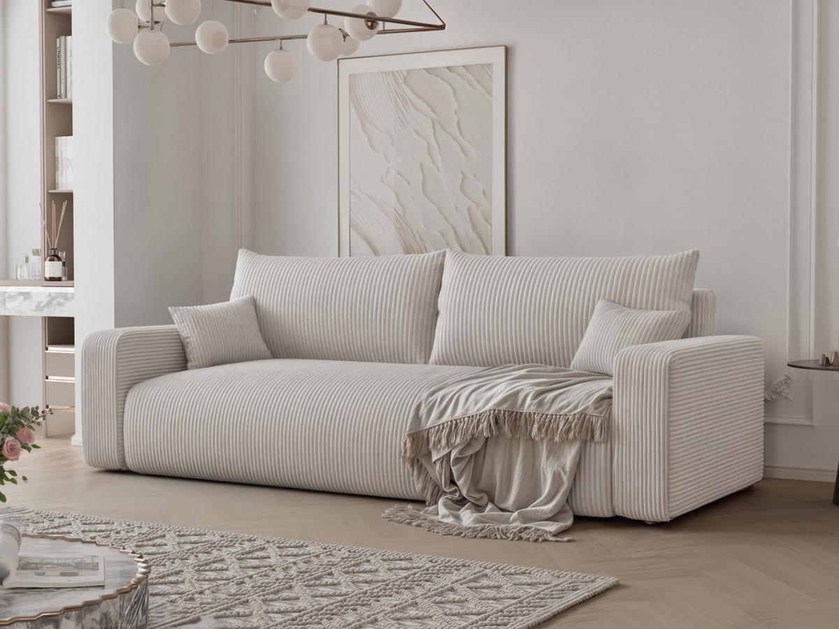 SCHLAFSOFA PIANO mit Bettkasten, Creme - Creme, Textil (246/79/93cm) - Idohome