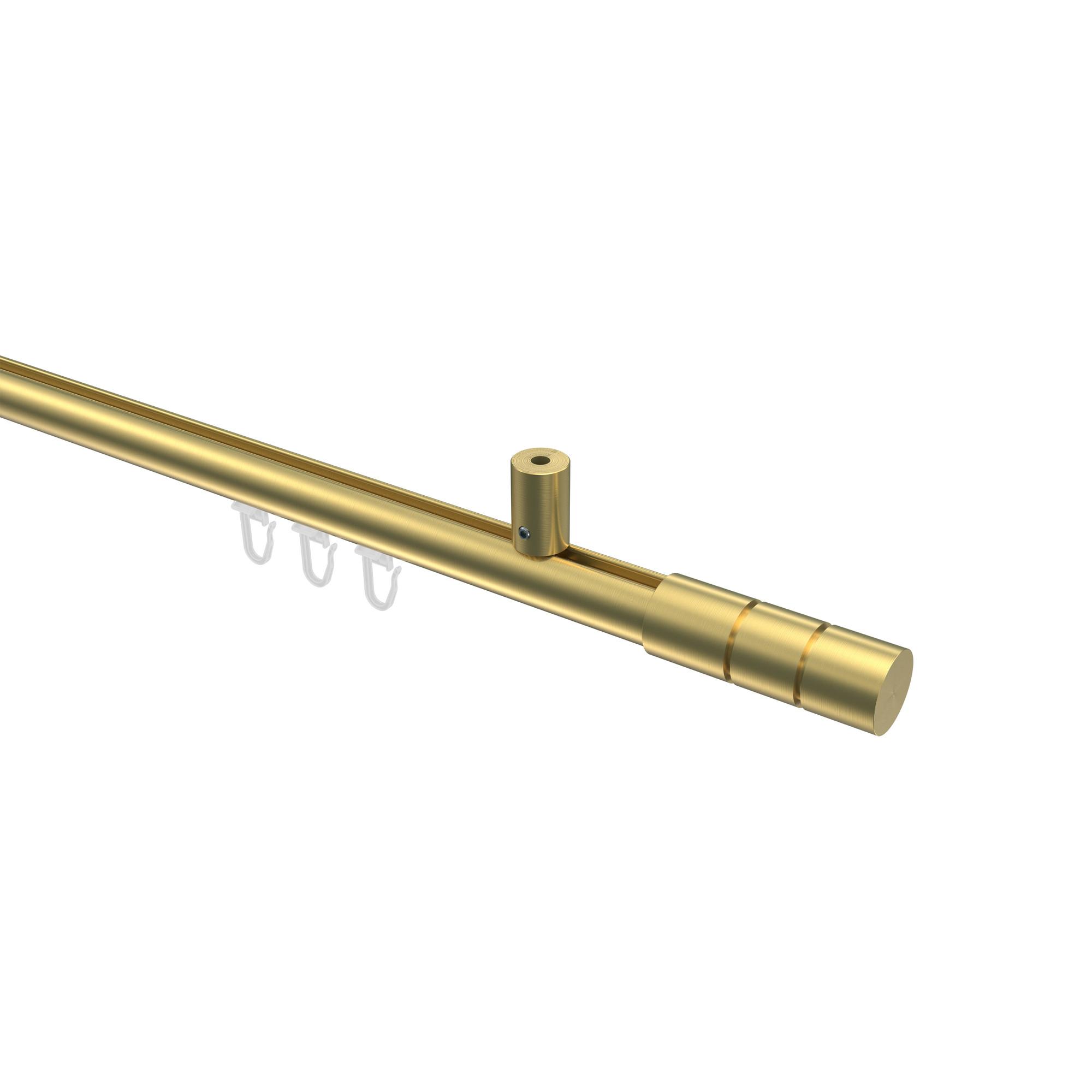 GARDINENSTANGE INNENLAUF Sonius Elanto 200 cm, 1-läufig, 20 mm Ø Messing-Optik - Messingfarben, Metall (200cm) - INTERDECO