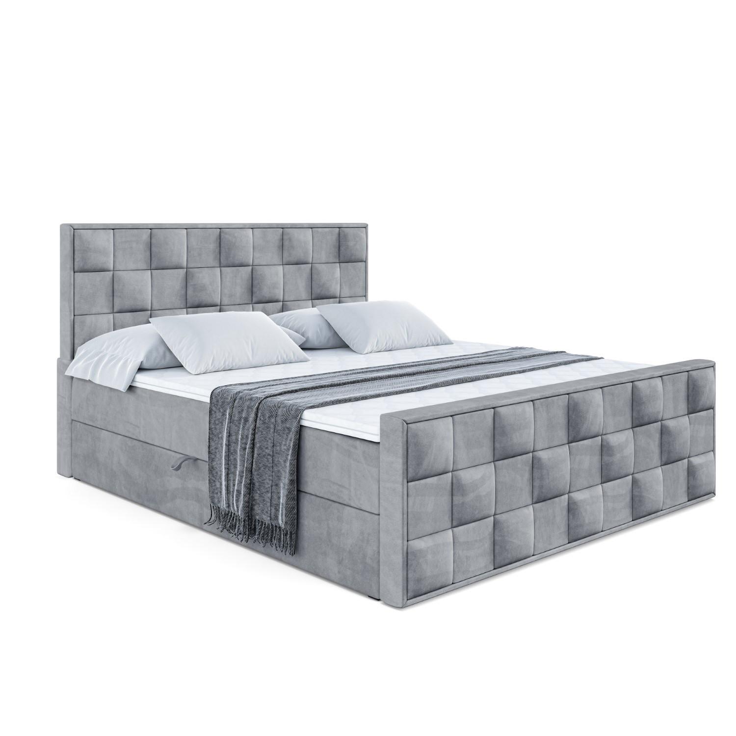 BOXBETT ZAFIRA - 140x200 - H4 - Grau - Grau, Holzwerkstoff (140/200cm) - ALTDECOR