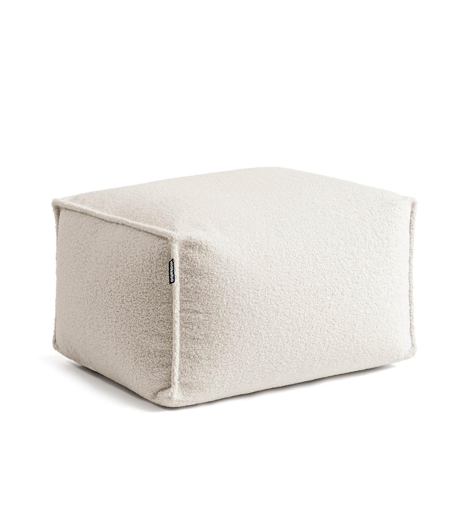 POUF Bouclé Block - Beige, Textil (55/65/35cm) - Mokebo