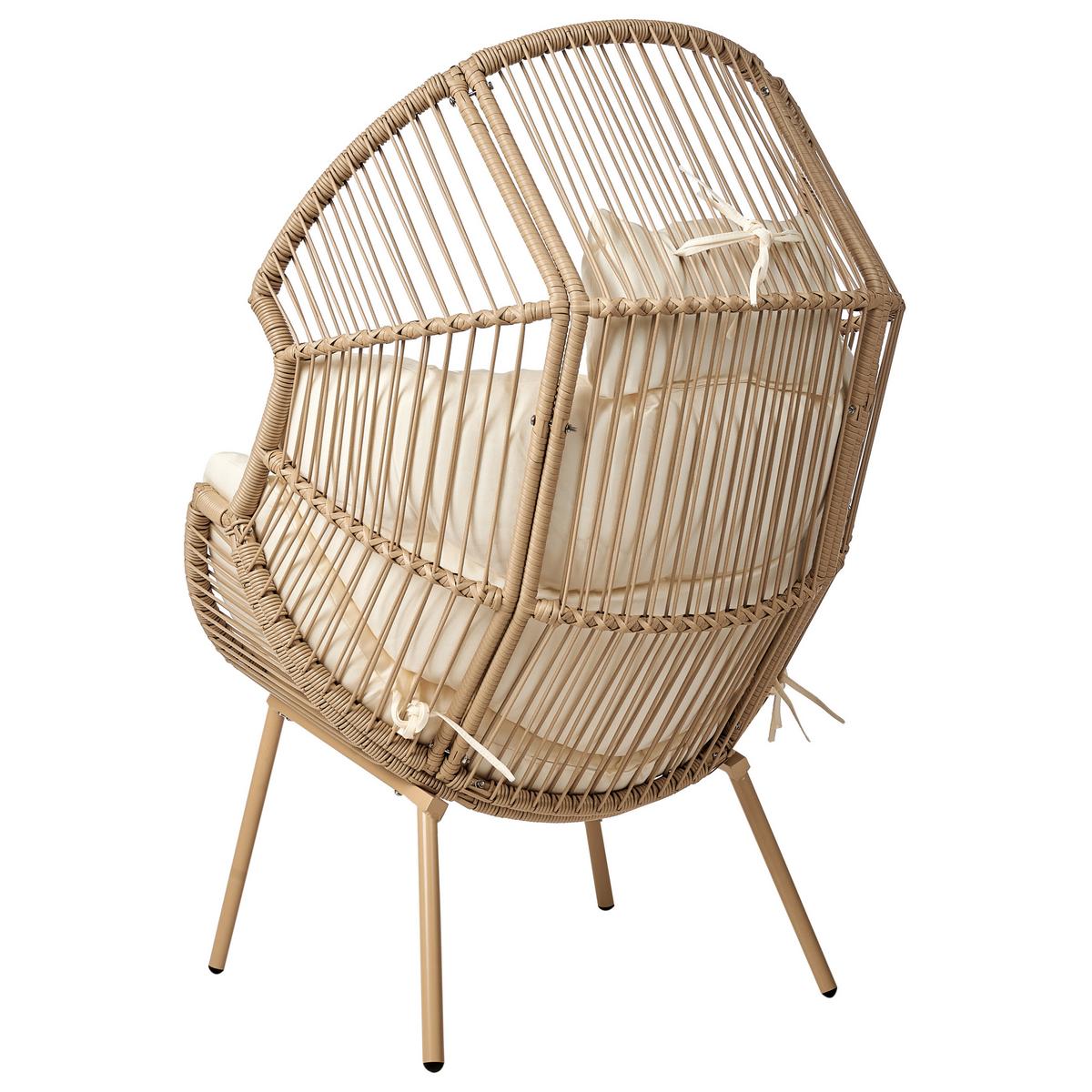 GARTENSESSEL Beige Murano - Beige/Naturfarben, Kunststoff (89/130/93cm) - Beliani