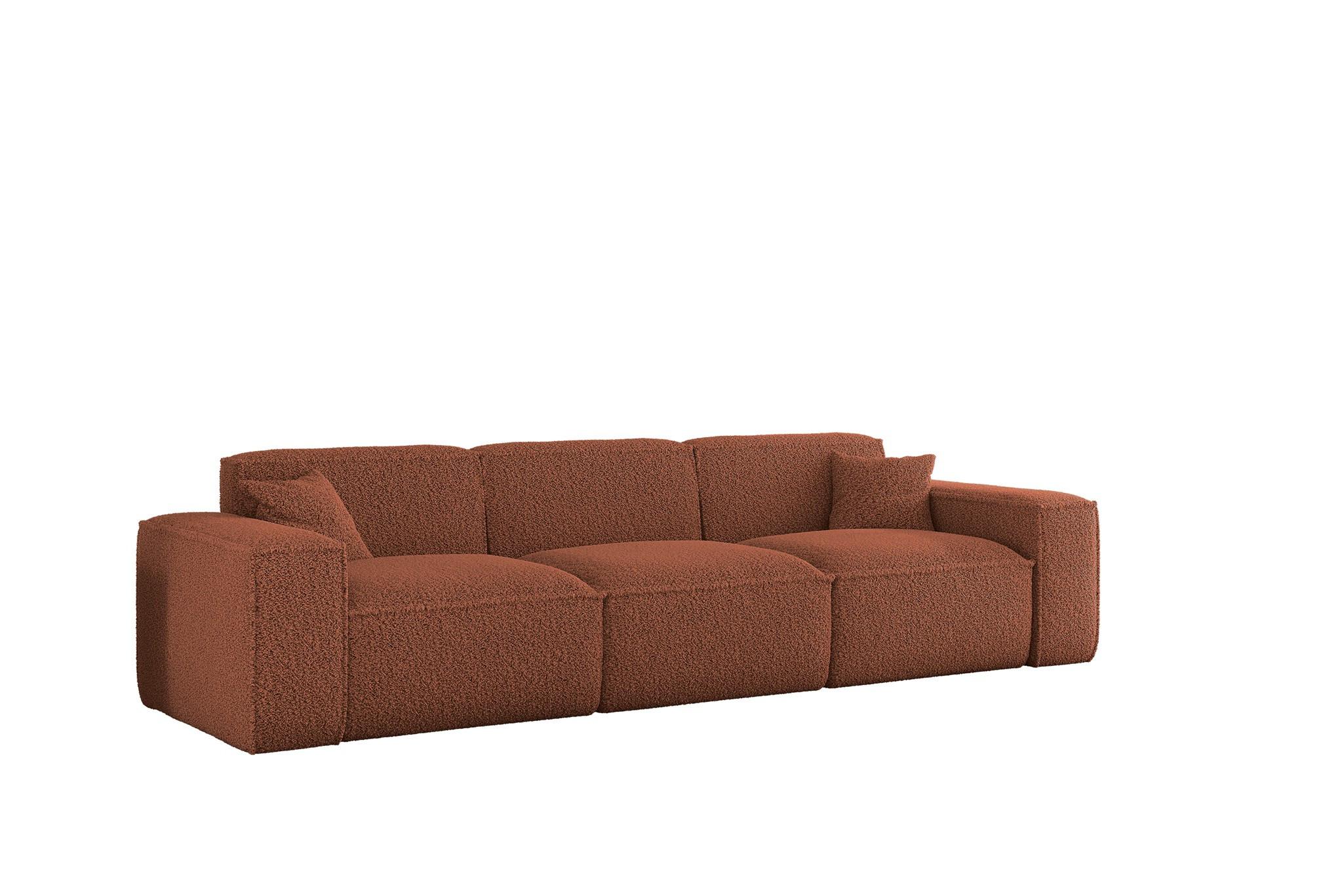 SOFA 3-sitzer Celes Premium In Sven - Rotbraun, Holzwerkstoff/Textil (218/73/90cm) - Fun Möbel