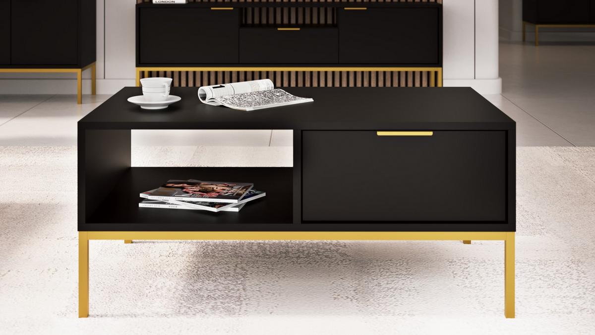 COUCHTISCH Austin 60/45/80 - Goldfarben/Schwarz, Holzwerkstoff (80/60/45cm) - RAUMHIRSCH FURNITURE