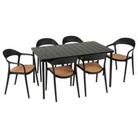 GARTENMÖBEL SET LAVANDA 7er Set schwarz - Schwarz, Metall - IDIMEX