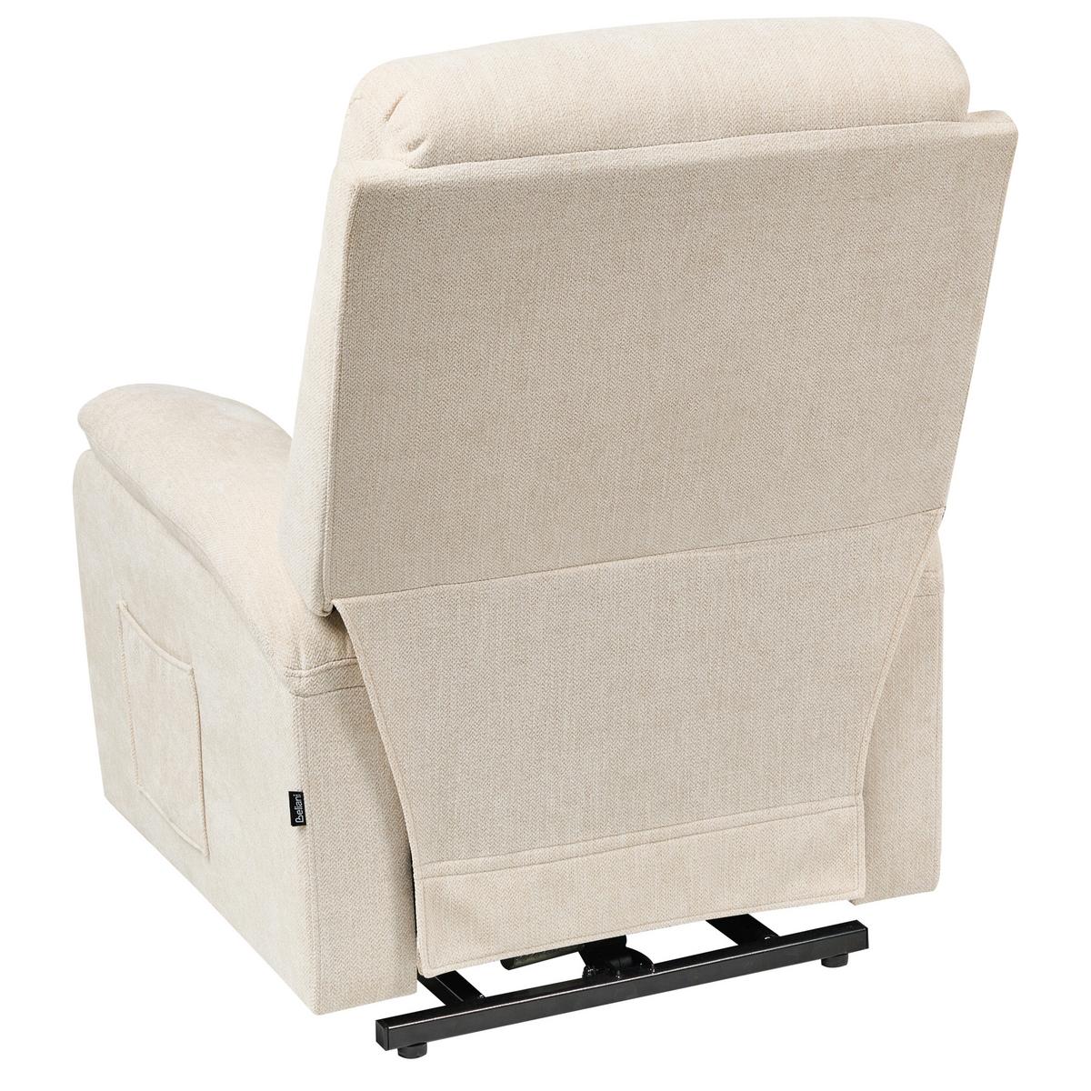 ELEKTRISCHER-FERNSEHSESSEL mit Fußstütze Stoff Hellbeige Rise - Beige, Textil (80/105/91cm) - Beliani
