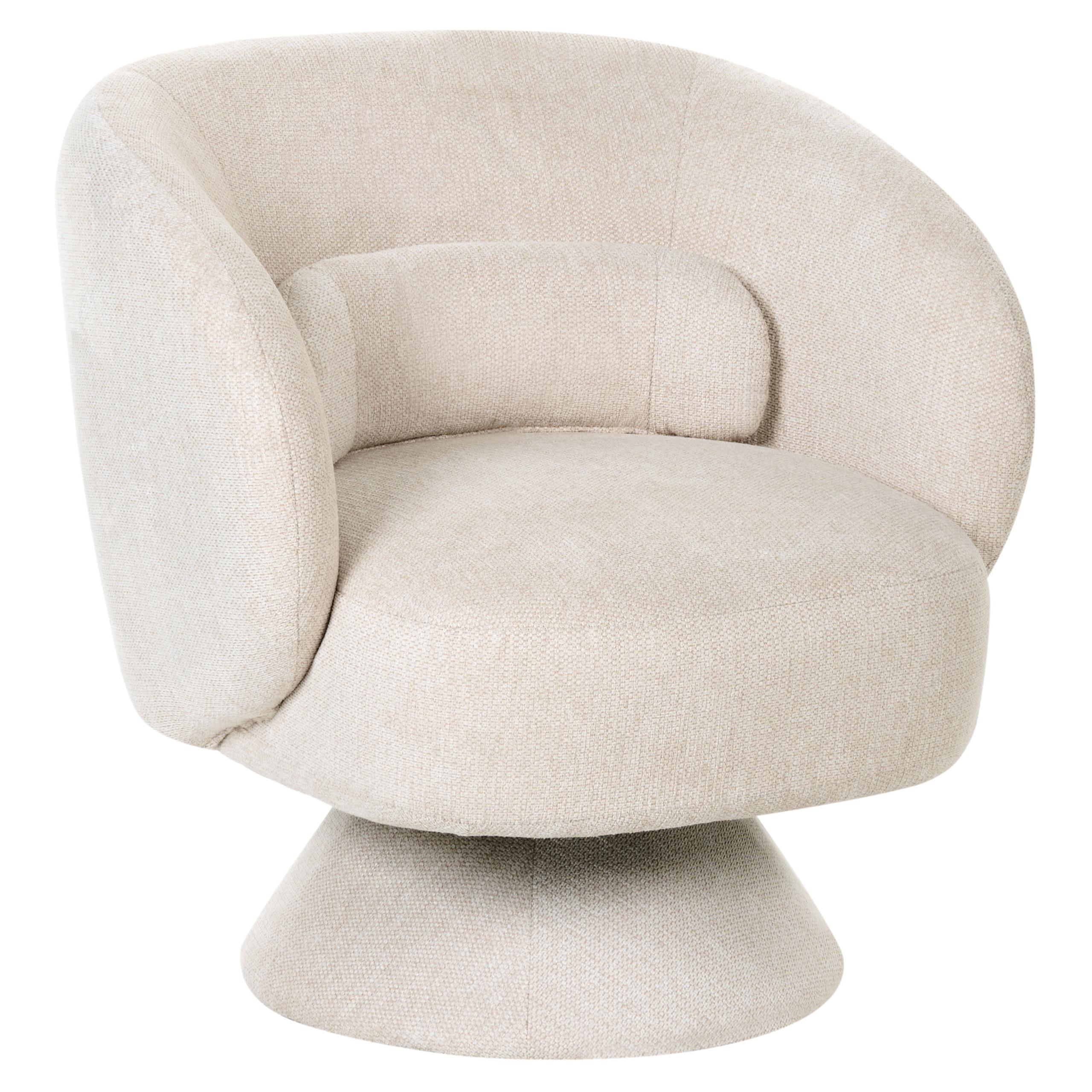 DREHSESSEL Hellbeige Lieksa - Beige, Textil (77/77/64cm) - Beliani