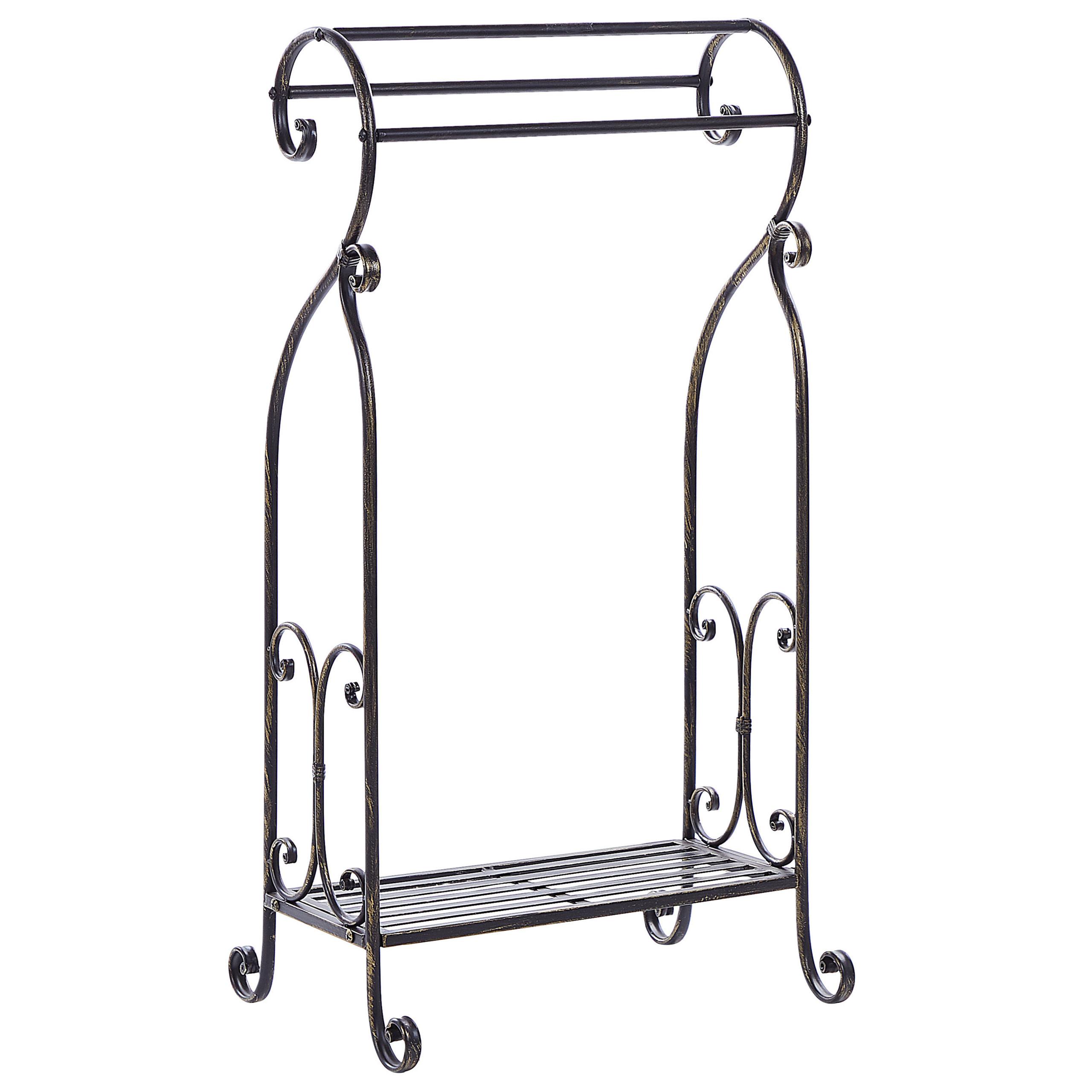 HANDTUCHSTÄNDER Antik Optik schwarz 49 x 91 cm Linares - Schwarz, Metall (49/91/33cm) - Beliani