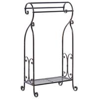 HANDTUCHSTÄNDER Antik Optik schwarz 49 x 91 cm Linares - Schwarz, Metall (49/91/33cm) - Beliani