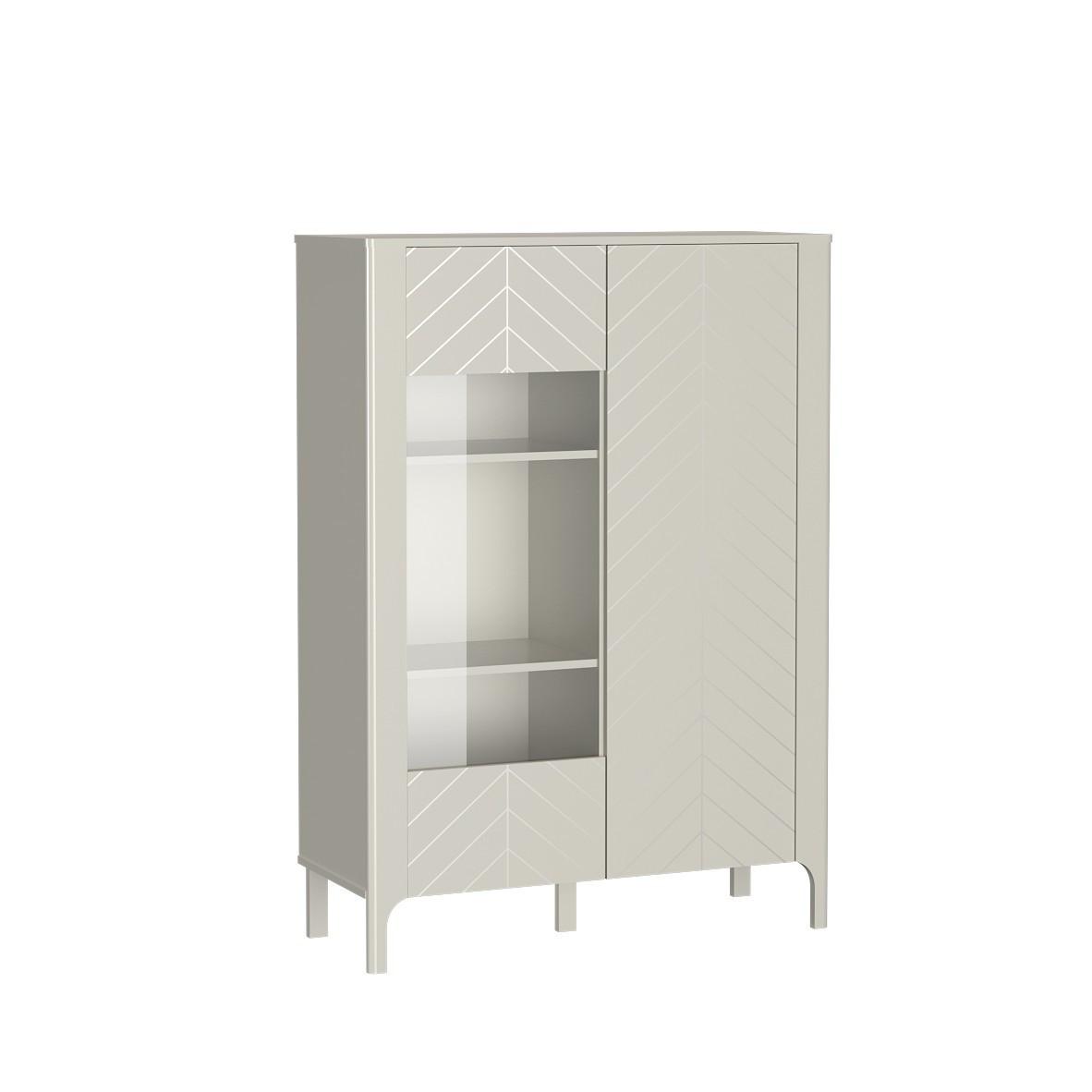 VITRINE ALICANTE 145 / 103 cm in Kaschmir - Kaschmir, Holzwerkstoff (103/145/40.5cm) - MASSENO