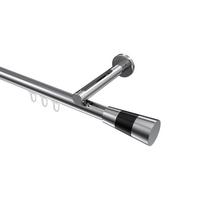 GARDINENSTANGE INNENLAUF Siteno Tanara 180 cm, 1-läufig, 20 mm Ø Chrom - Chromfarben/Schwarz, Metall (180cm) - INTERDECO