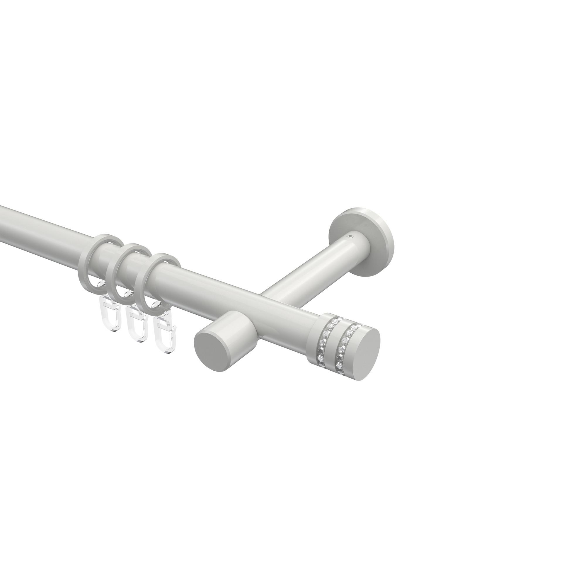 GARDINENSTANGE Prestige Estana 240 cm (geteilt in 2 x 120 cm), 1-läufig, 20 mm Ø Weiß - Weiß, Metall (240cm) - INTERDECO