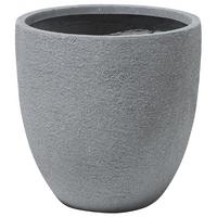 BLUMENTOPF hellgrau rund 46/46/46 cm Kannia - Hellgrau, Naturmaterialien (46cm) - Beliani