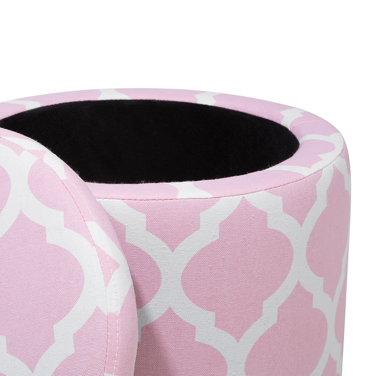 HOCKER Tunica 35/35/30 cm - Pink, Naturmaterialien/Textil (35/30/35cm) - Beliani