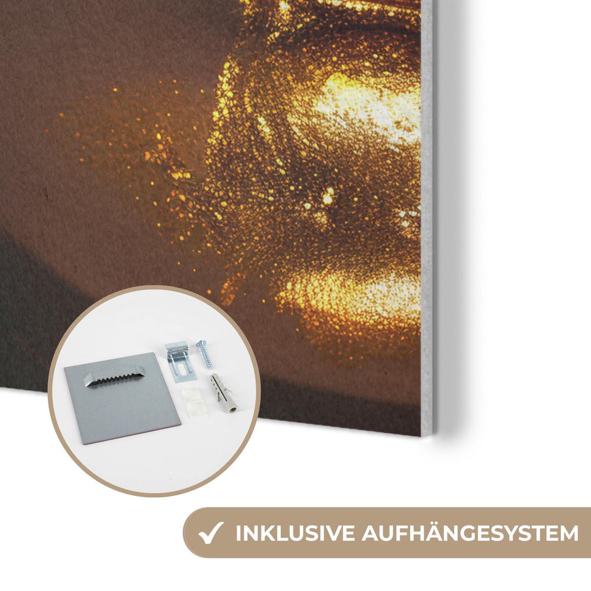 AKUSTIKBILD Frau - Gold - Luxus - Porträt Kunstdruck Schlafzimmer 50x70 cm - Goldfarben, Kunststoff (50/70/0.9cm) - MuchoWow