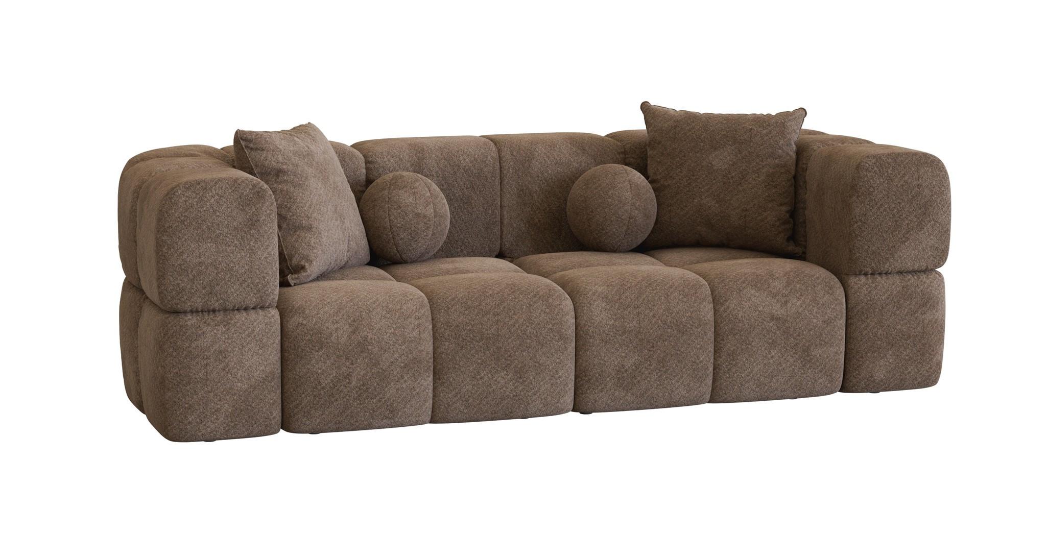 SOFA 3-sitzer Vega - Braun, Holzwerkstoff/Textil (250/77/103cm) - Fun Möbel