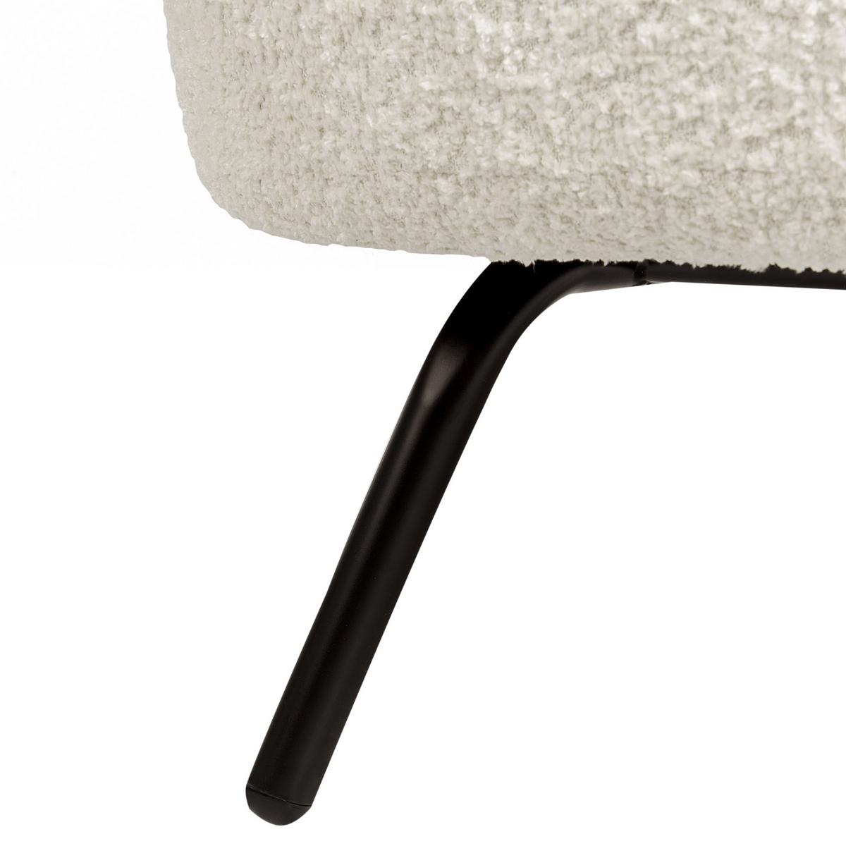 SESSEL Bouclé Cremeweiß Makela - Schwarz/Weiß, Textil (75/72/74cm) - Beliani
