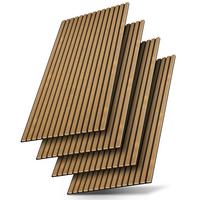 WANDPANEELE Akustik 120x60 cm Eiche Natur Dunkel (4er-Set) - Braun, Holz (60/120/1.8cm) - Juskys
