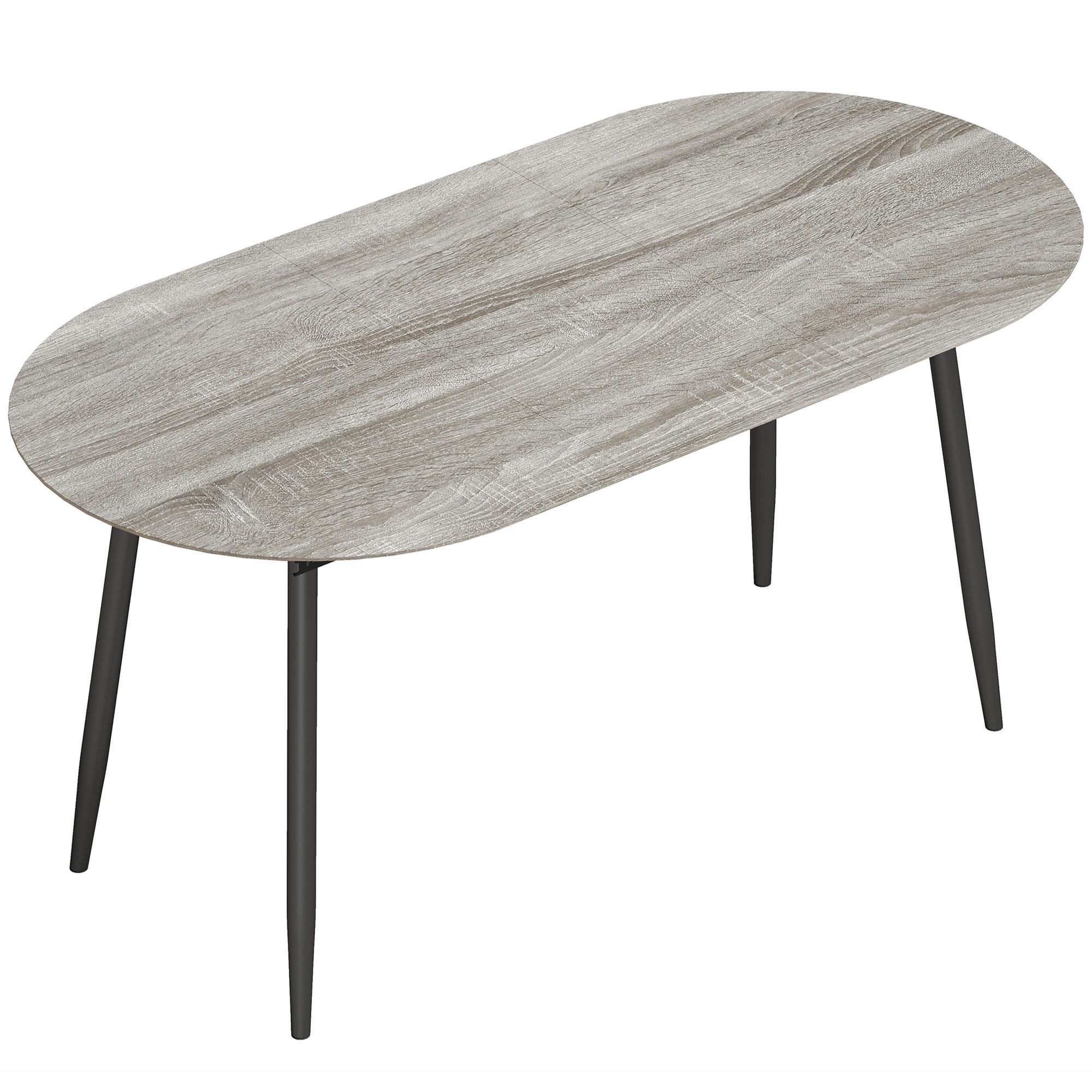 AUSZIEHBARER-ESSTISCH MDF Grau - Schwarz/Grau, Holzwerkstoff/Metall (160/80/75cm) - HOMCOM